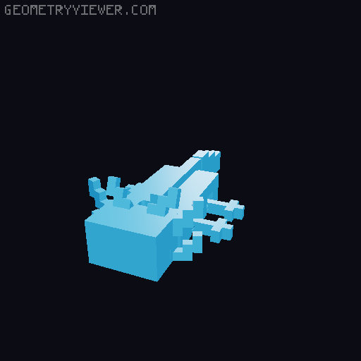 Axolotl Articulated (With face!) 3D model thumbnail