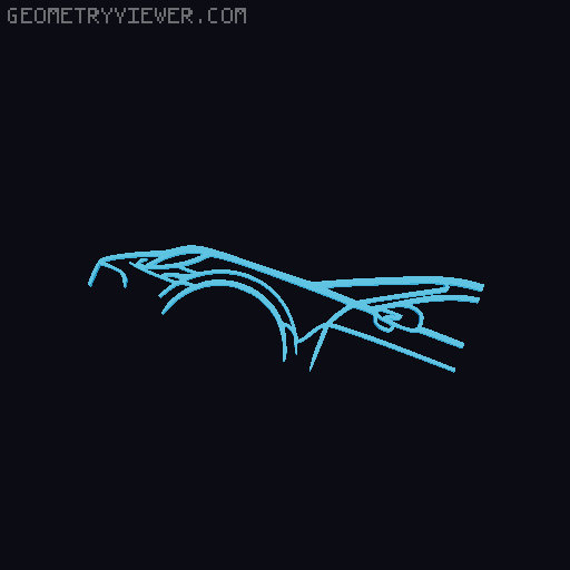 Porsche 911 992 GT3RS silhouette wall decoration 3D model thumbnail