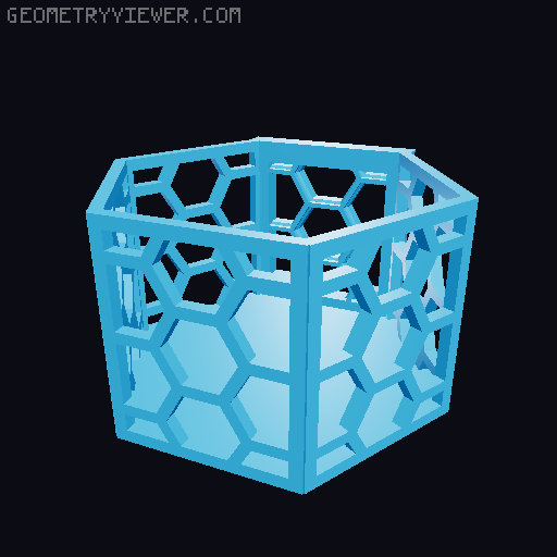 HSW hexagonal baskets v2 with full bottom 3D model thumbnail