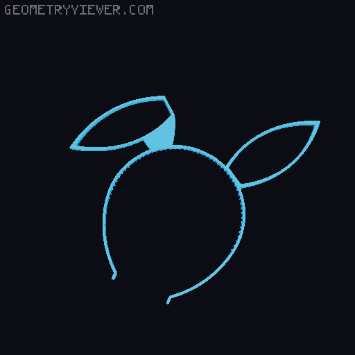 Easter Bunny Headband with Insert options! 3D model thumbnail