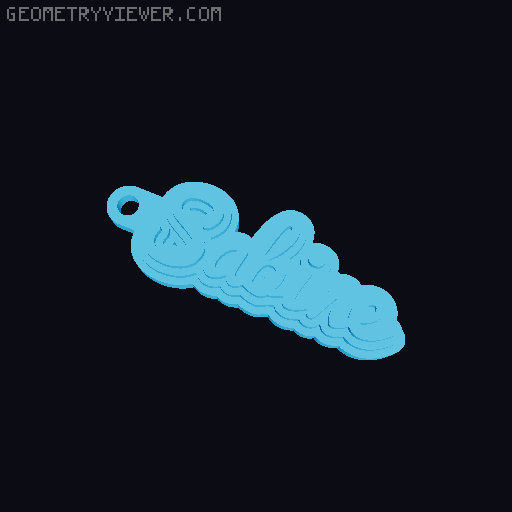 Customizable name keychain / tag 3D model thumbnail