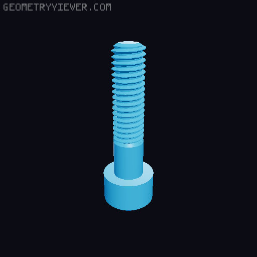Hundreds of Metric Allen Screws with Cylindrical Head M2 up to M64 3D model thumbnail