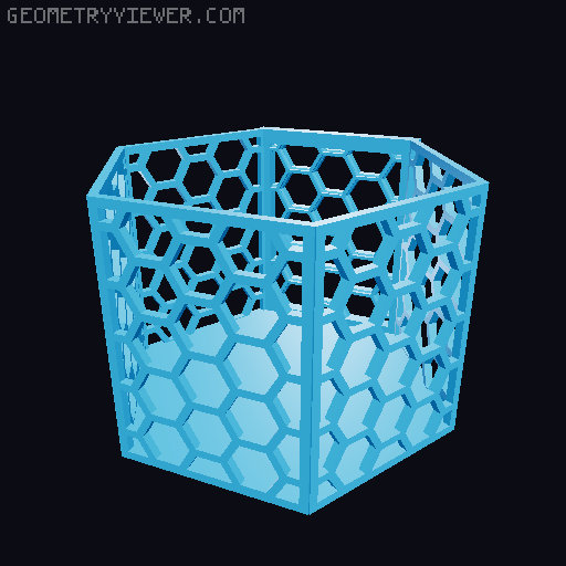 HSW hexagonal baskets v2 with full bottom 3D model thumbnail