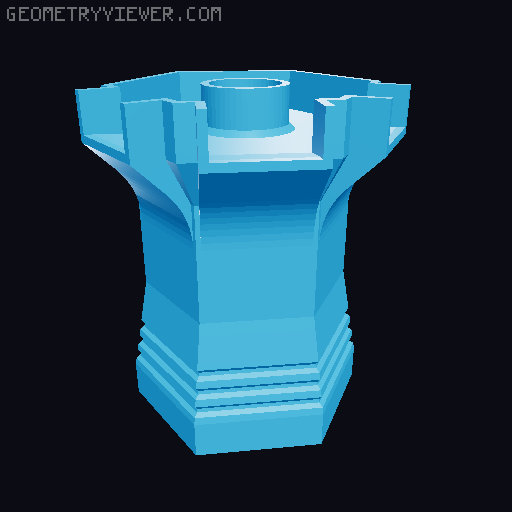 3 sided Fountain tower 3D model thumbnail