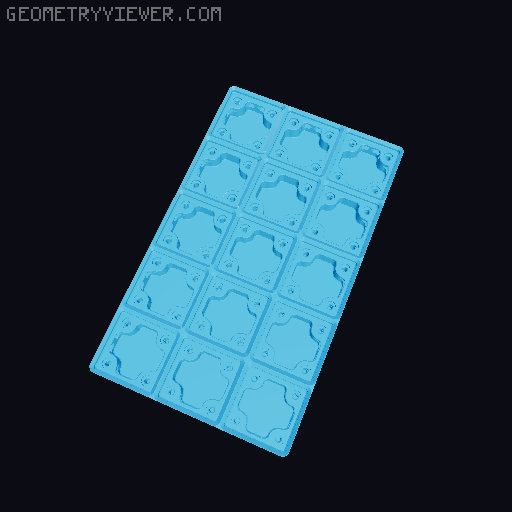 Gridfinity Stackable Modular baseplates 3D model thumbnail
