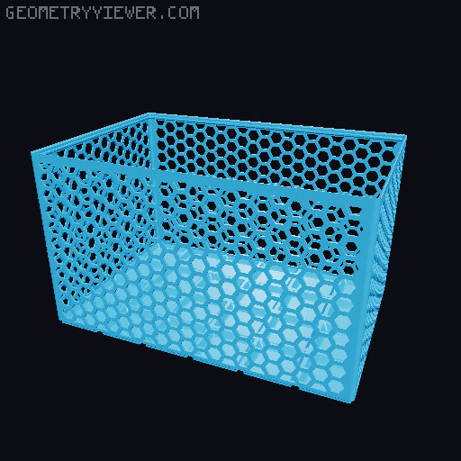 Gridfinity Hex Bins Light (rotated grid) all sizes 3D model thumbnail