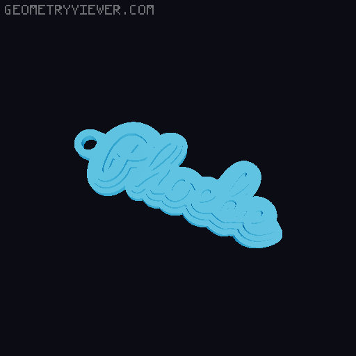 Customizable name keychain / tag 3D model thumbnail