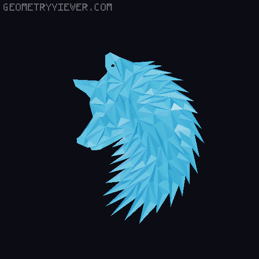 Geometric Wolf/Fox Simplified 200mm 3D model thumbnail