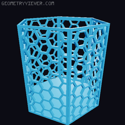 HSW hexagonal baskets v2 with full bottom 3D model thumbnail