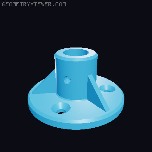 Pole Socket - Pole holder (metric - parametric) 3D model thumbnail
