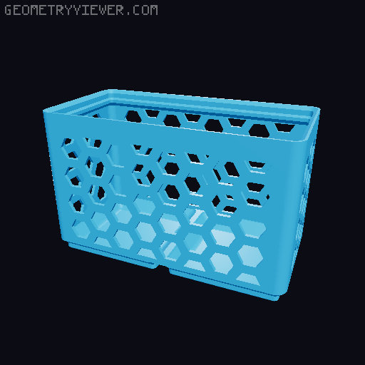 Gridfinity Hex Bins Light (rotated grid) all sizes 3D model thumbnail