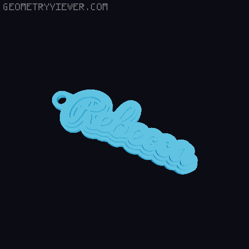 Customizable name keychain / tag 3D model thumbnail