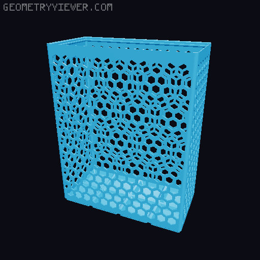Gridfinity Hex Bins Light all sizes 3D model thumbnail