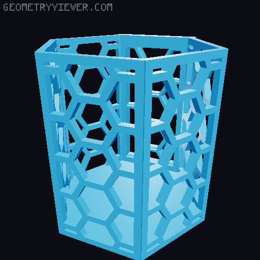HSW hexagonal baskets v2 with full bottom 3D model thumbnail