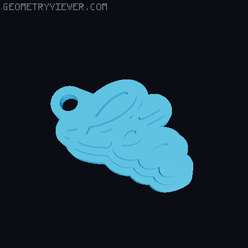 Customizable name keychain / tag 3D model thumbnail