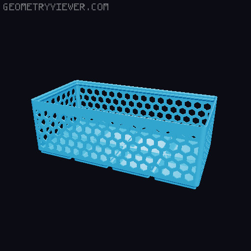 Gridfinity Hex Bins Light all sizes 3D model thumbnail