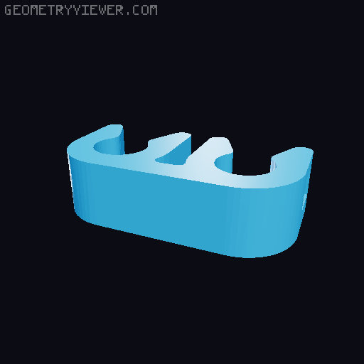 PTFE Tubing Clip - 2, 3 and 4 Tubes 3D model thumbnail