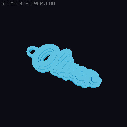 Customizable name keychain / tag 3D model thumbnail