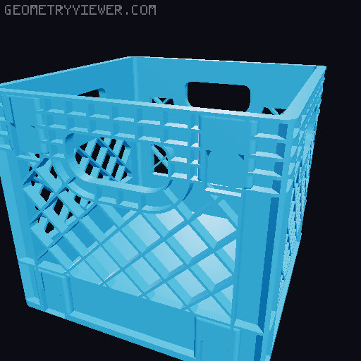 Milk Crate for Skadis - no supports 3D model thumbnail