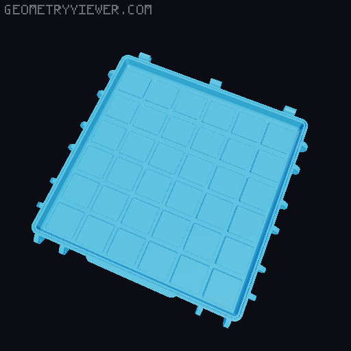 Gridfinity Rugged Storage Box, Parametric and Customizable 3D model thumbnail