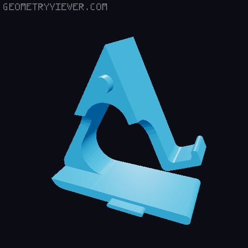 Phone Stand for Phones with Cases (allows for charging cable) 3D model thumbnail