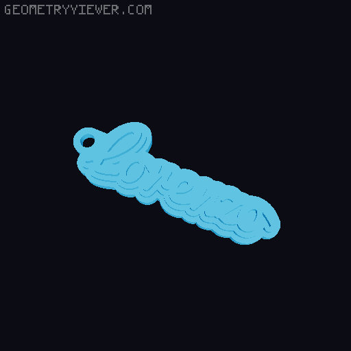 Customizable name keychain / tag 3D model thumbnail