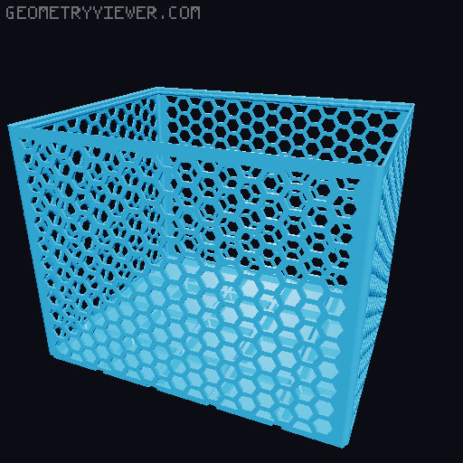 Gridfinity Hex Bins Light (rotated grid) all sizes 3D model thumbnail