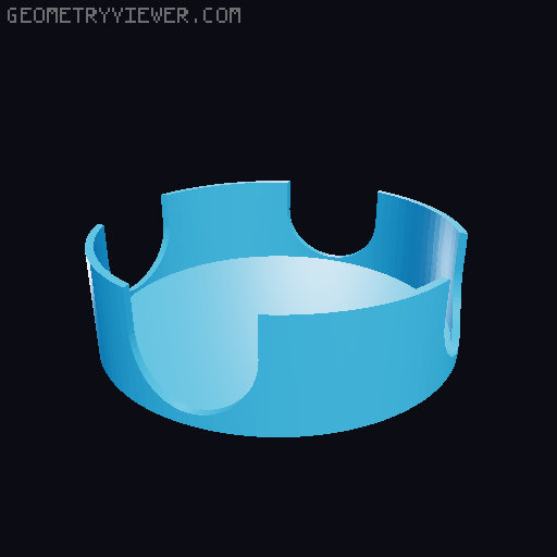 Record coaster holder with thicker walls 3D model thumbnail