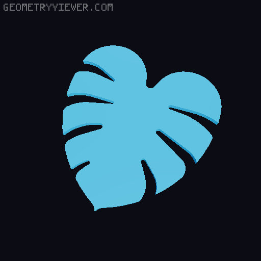 Monstera coaster plant 3D model thumbnail