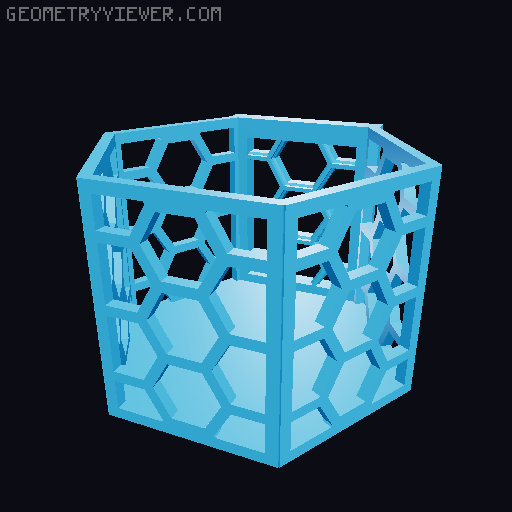 HSW hexagonal baskets v2 with full bottom 3D model thumbnail