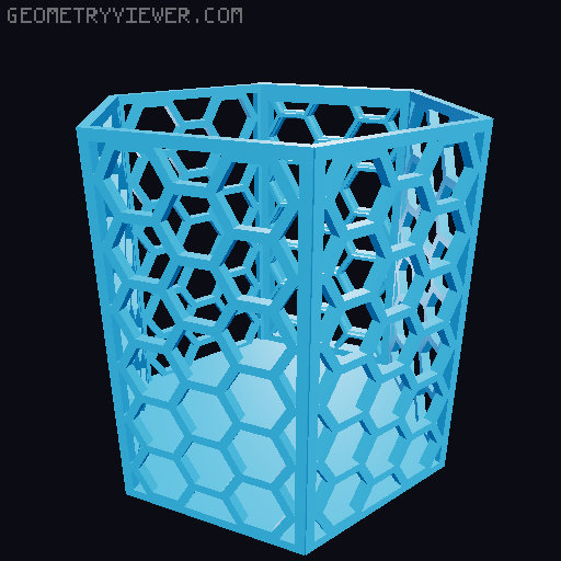 HSW hexagonal baskets v2 with full bottom 3D model thumbnail