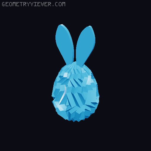 Easter eggs with bunny ears 3D model thumbnail