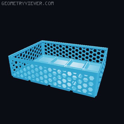 Gridfinity Hex Bins Light (rotated grid) all sizes 3D model thumbnail