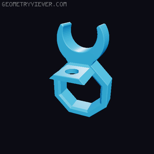Pipe Clip for Round Bar Connector to Clamb Rods with Different Sizes 3D model thumbnail
