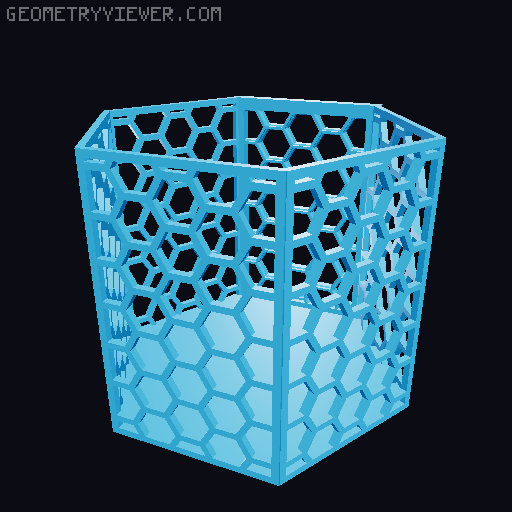 HSW hexagonal baskets v2 with full bottom 3D model thumbnail