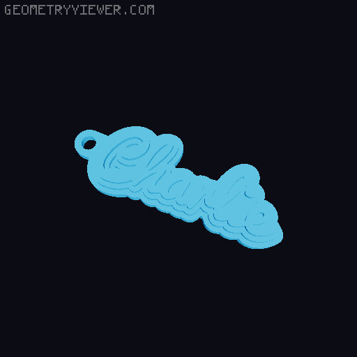 Customizable name keychain / tag 3D model thumbnail
