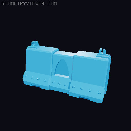 Grimdark scatter terrain concrete barriers for wargaming, Warhammer 40k etc. 3D model thumbnail