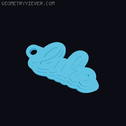 Customizable name keychain / tag 3D model thumbnail