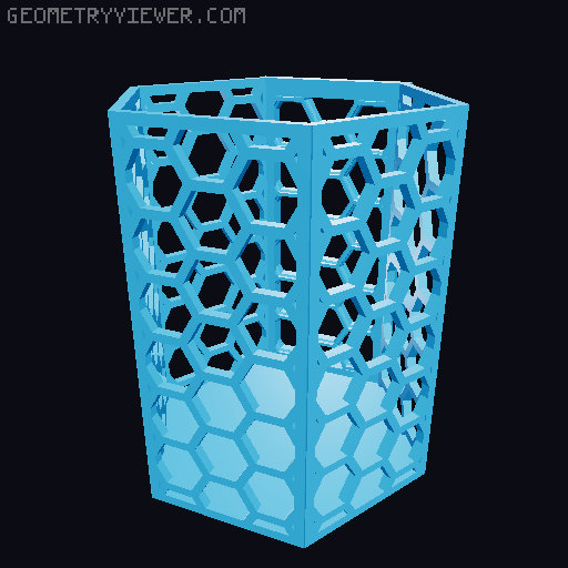 HSW hexagonal baskets v2 with full bottom 3D model thumbnail