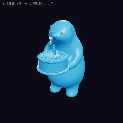 KUMATY : Polar Bear "Happy Birthday" Pack 3D model thumbnail