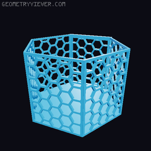 HSW hexagonal baskets v2 with full bottom 3D model thumbnail