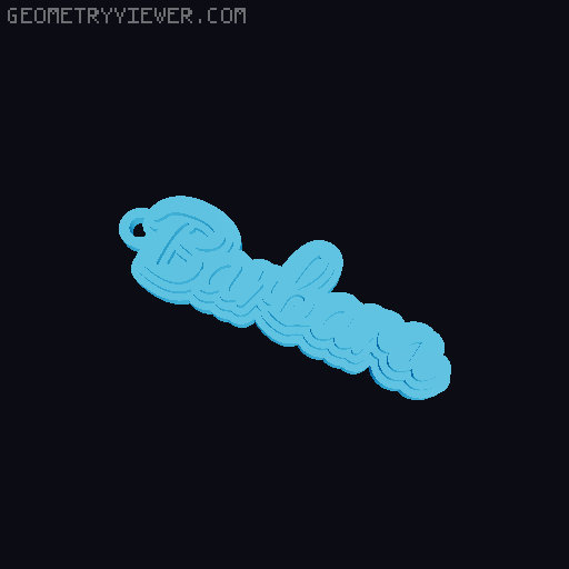 Customizable name keychain / tag 3D model thumbnail