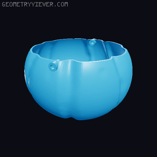 Pumpkin Basket for kids at Halloween 3D model thumbnail