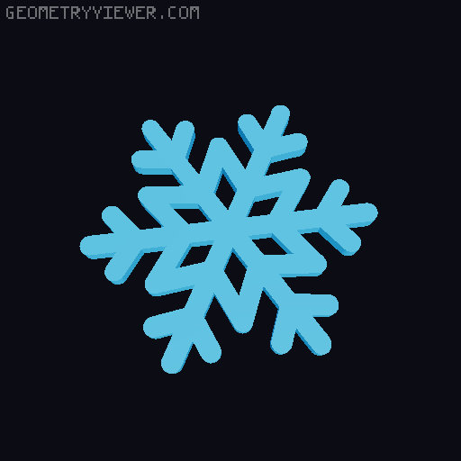 Snowflakes for chocolate printing 3D model thumbnail