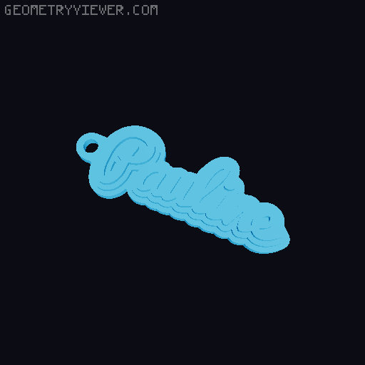 Customizable name keychain / tag 3D model thumbnail