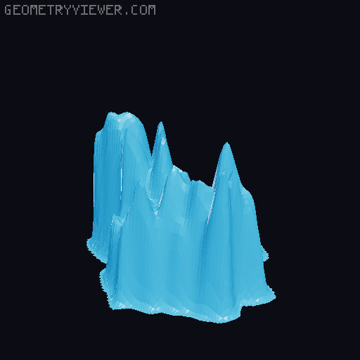 Topographic World Map 3D model thumbnail