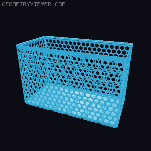 Gridfinity Hex Bins Light all sizes 3D model thumbnail