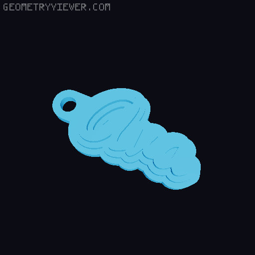 Customizable name keychain / tag 3D model thumbnail