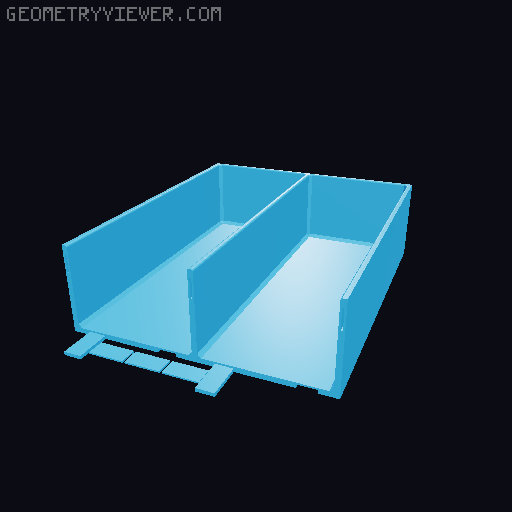 IKEA Alex drawer unit inserts 3D model thumbnail