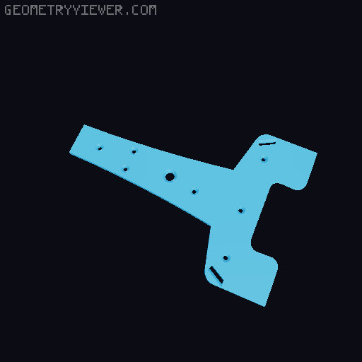 Chassis and Servo mount for 21g servo 3D model thumbnail